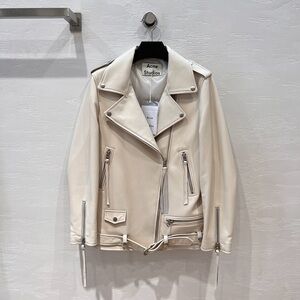 Acne Studios White Leather Jacket